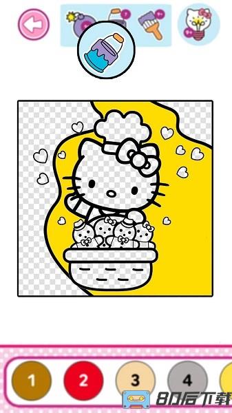 凯蒂猫数字填色花园下载