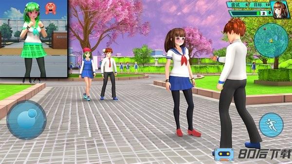 浪漫樱花高中校园